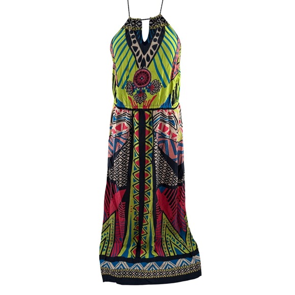Flying Tomato Dresses & Skirts - Flying Tomato Women Multicolored Geometric Halter Maxi Dress Large